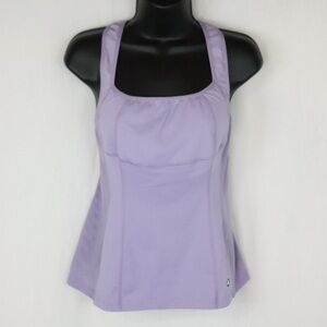 TATIKA Active Square Neck Lavender Pastel Cross back Tank Top